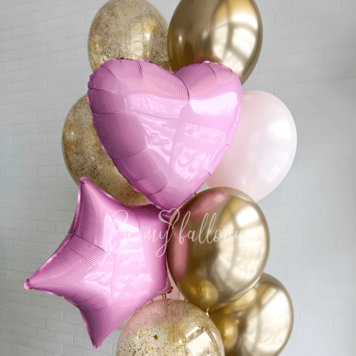 Buy Pink & Gold Helium balloon Bouquet with delivery in Dubai and other ...