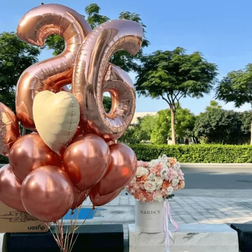 40" Helium foil gloss Rose gold Number 6 balloon