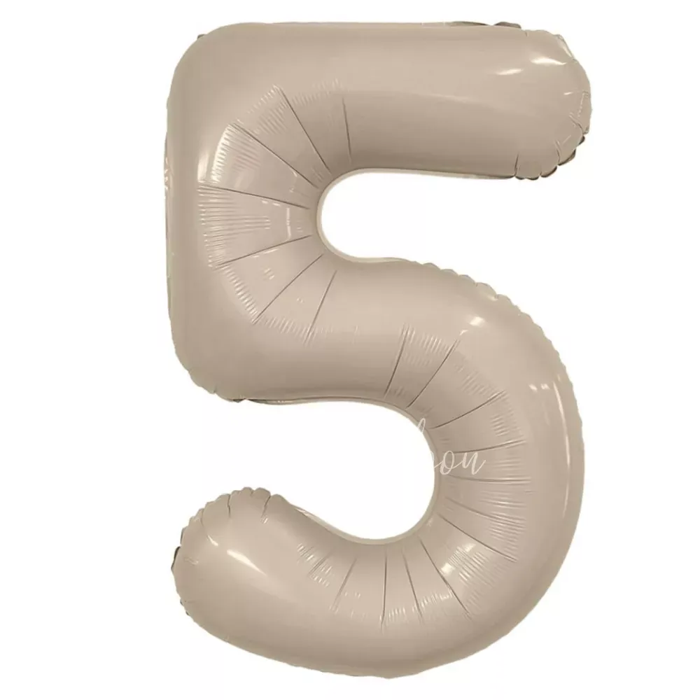 40" Гелевая Цифра "5" из фольги Мистического кремового оттенка