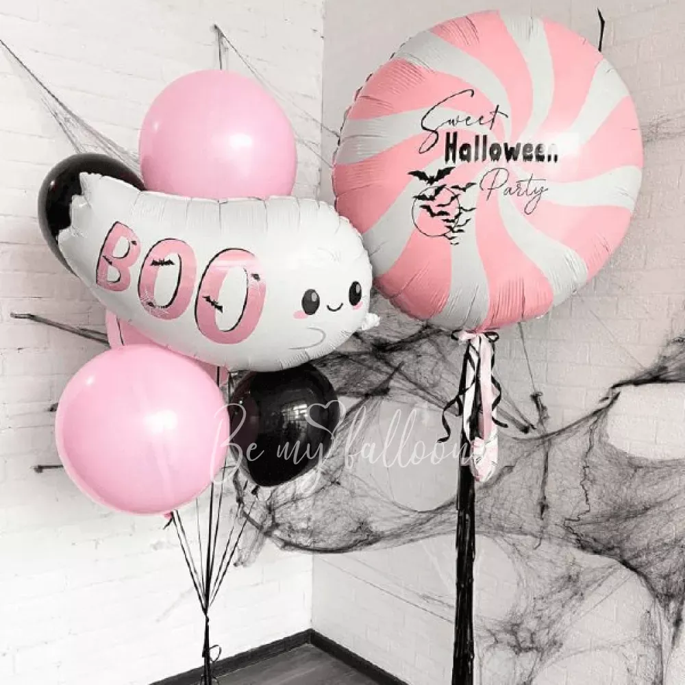 Сладкий букет из воздушных шаров на Хэллоуин