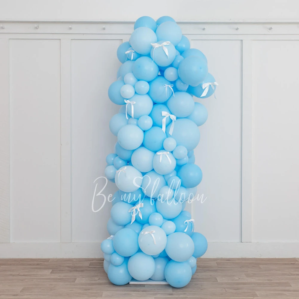 Organic balloon column "Macaron blue"