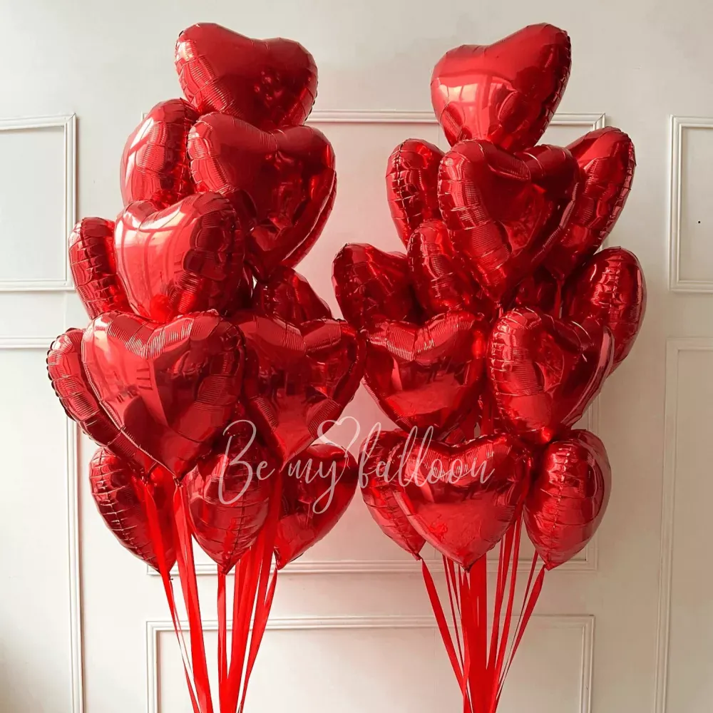 30 helium foil hearts Red Love