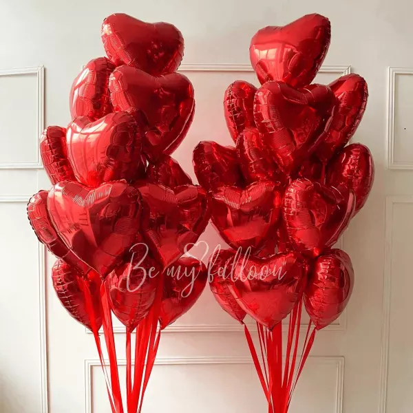 30 helium foil hearts Red Love