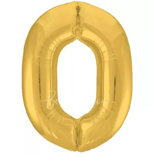 40" Helium foil gloss Gold Number 0 balloon