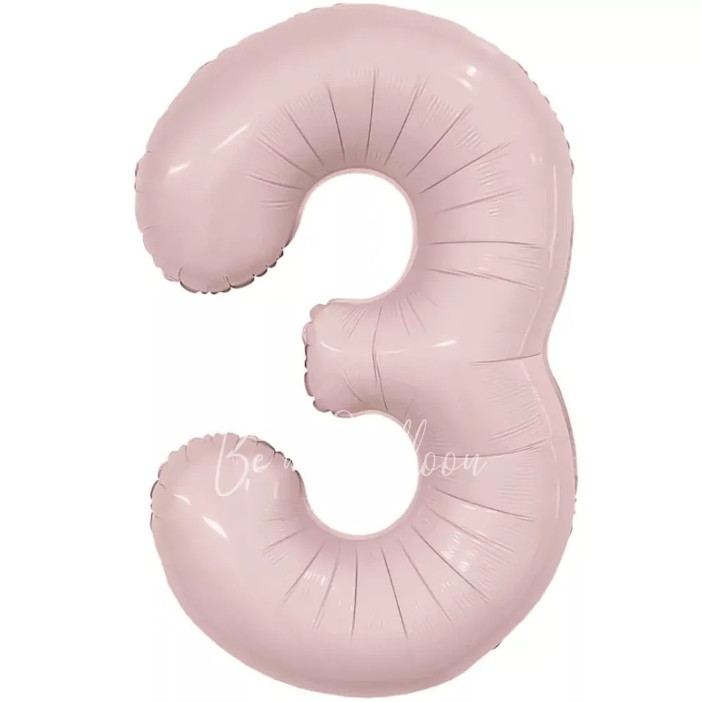 40" Helium foil gloss Rose Powder Number 3 balloon