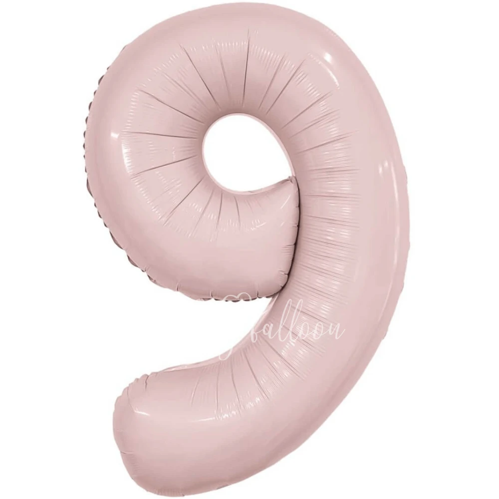 40" Helium foil gloss Rose Powder Number 9 balloon