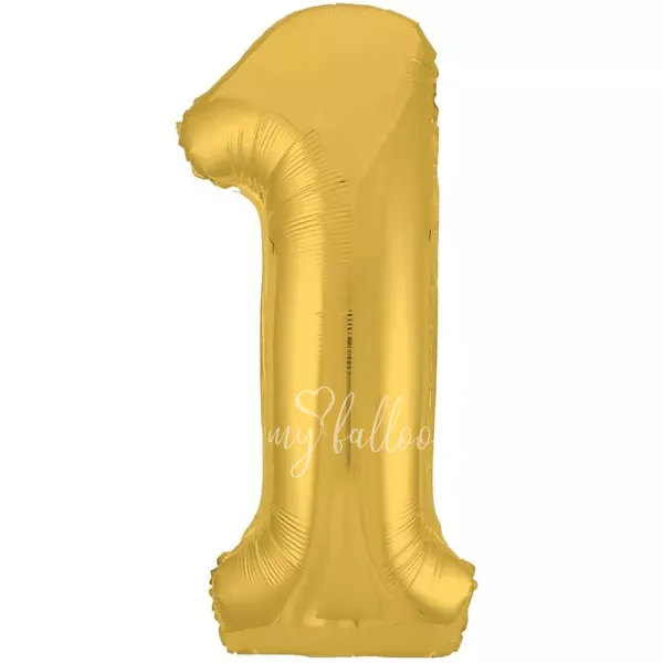 40" Helium foil gloss Gold Number 1 balloon