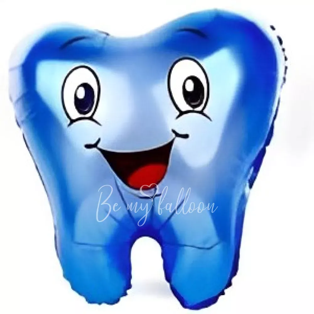 22" Helium foil Happy Tooth blue balloon