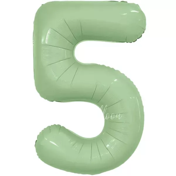 40" Helium foil gloss Olive Number 5 balloon