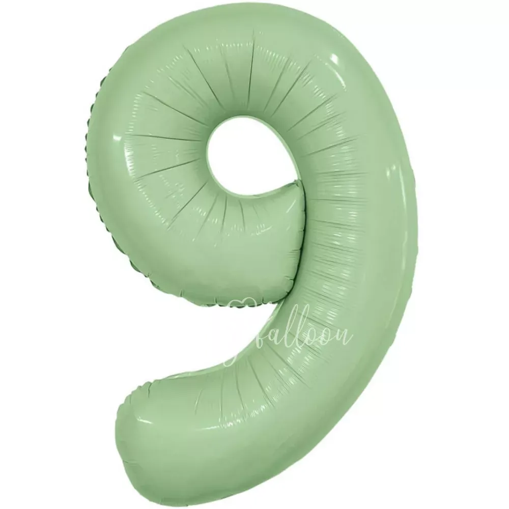 40" Helium foil gloss Olive Number 9 balloon