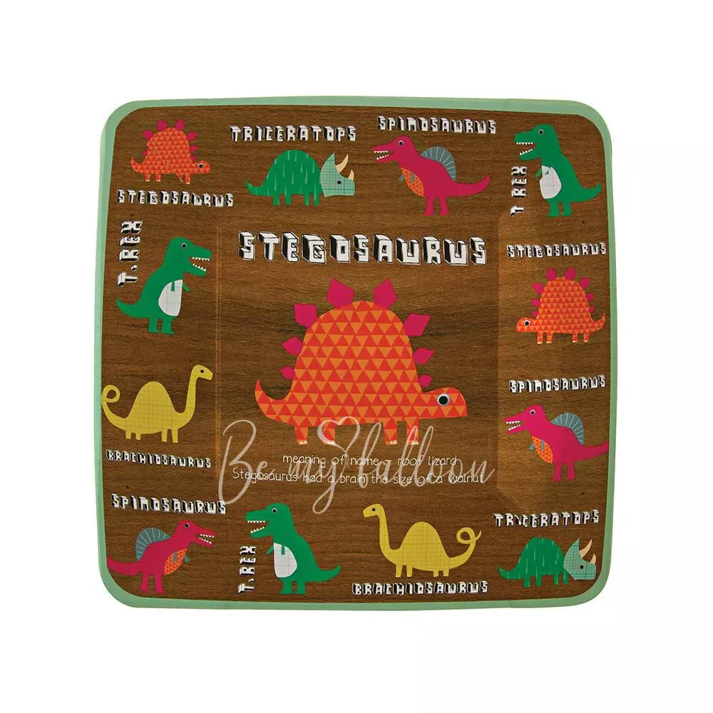 Тарелки для вечеринки Dinosaur квадратные (маленькие)