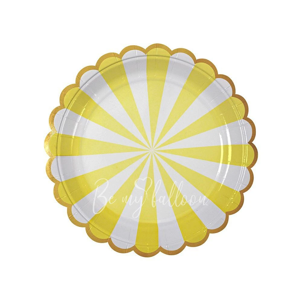 Тарелки для вечеринки Yellow Fan (маленькие)
