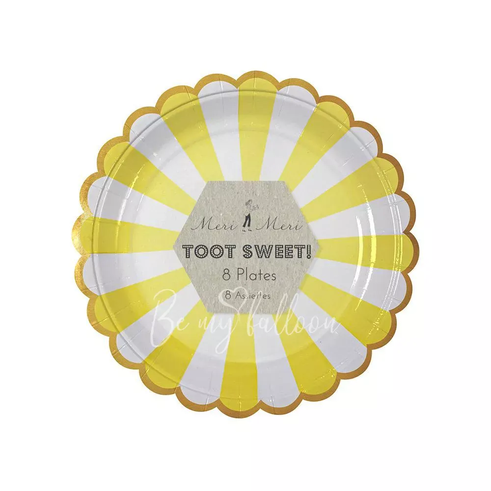 Тарелки для вечеринки Yellow Fan (маленькие)
