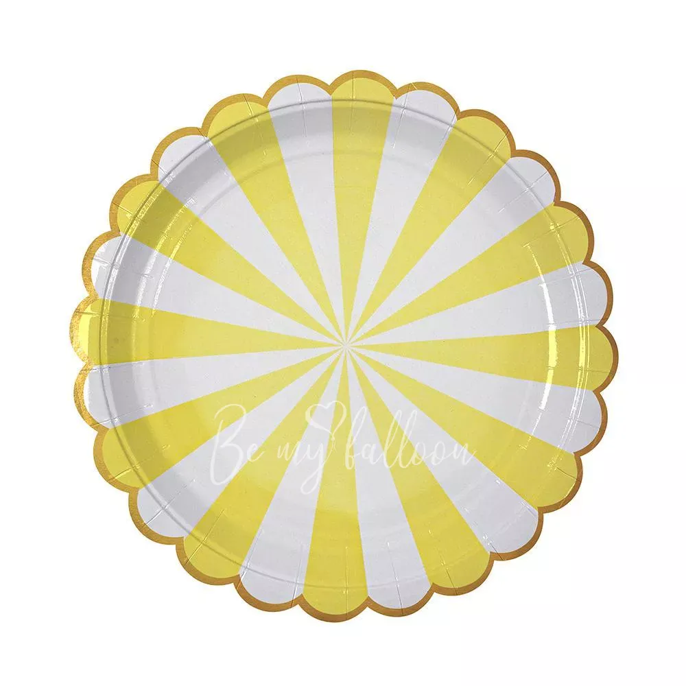 Yellow Fan Stripe Plates (large)