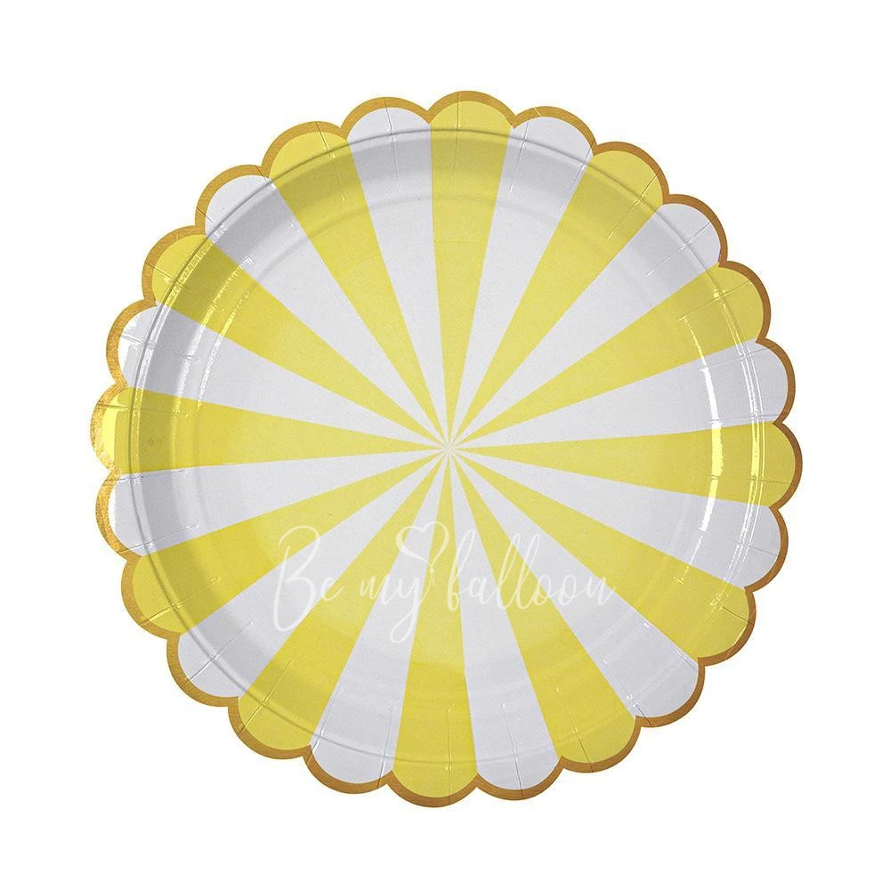 Тарелки для вечеринки Yellow Fan (большие)