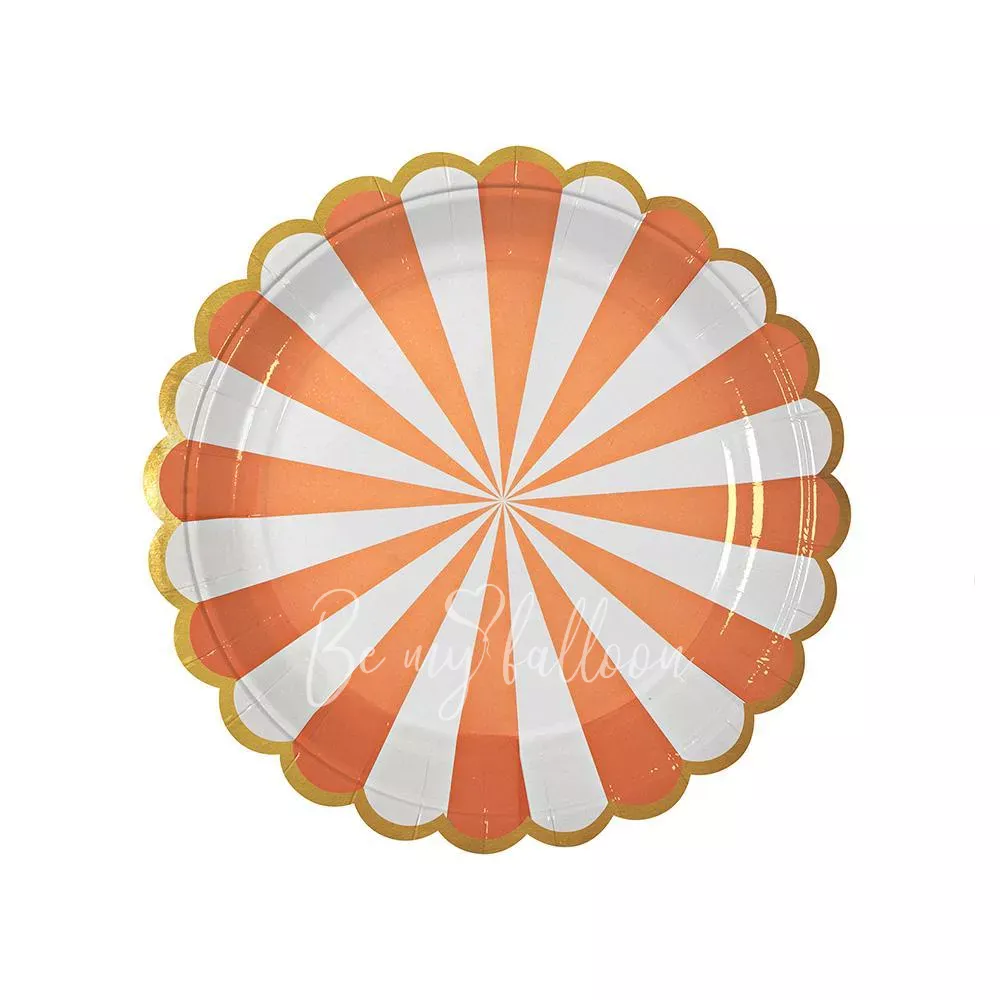 Orange Fan Stripe Plates (small)