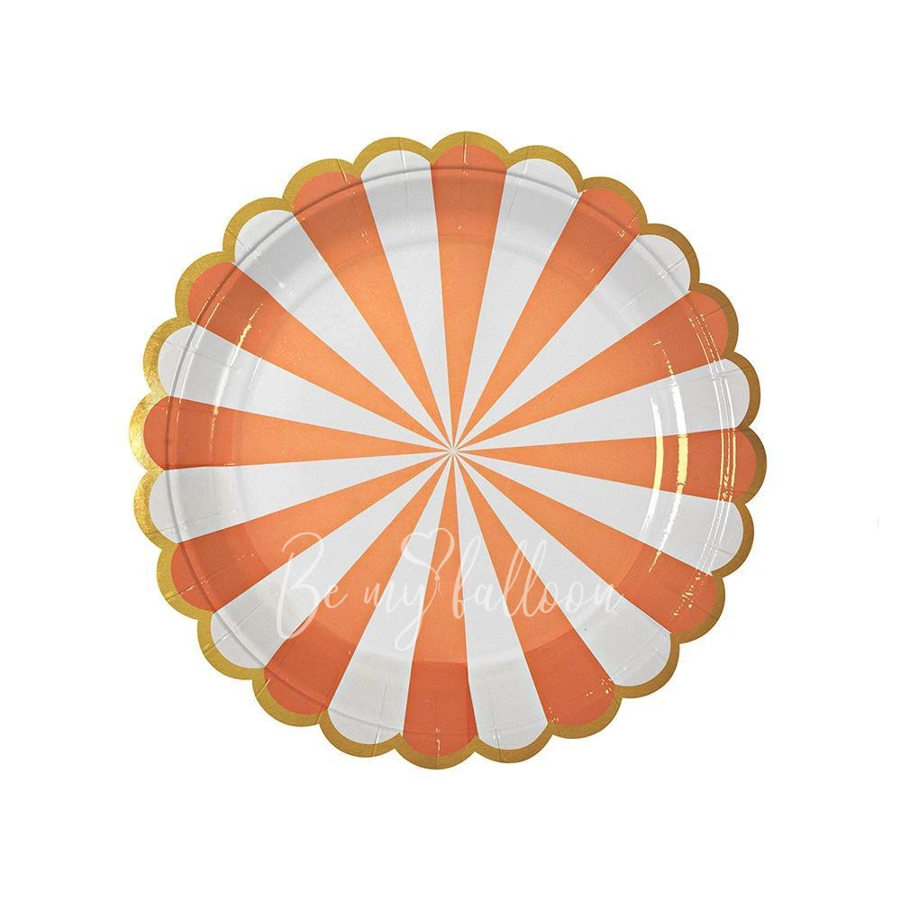 Orange Fan Stripe Plates (small)