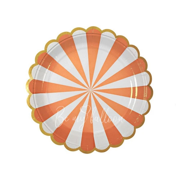 Orange Fan Stripe Plates (small)