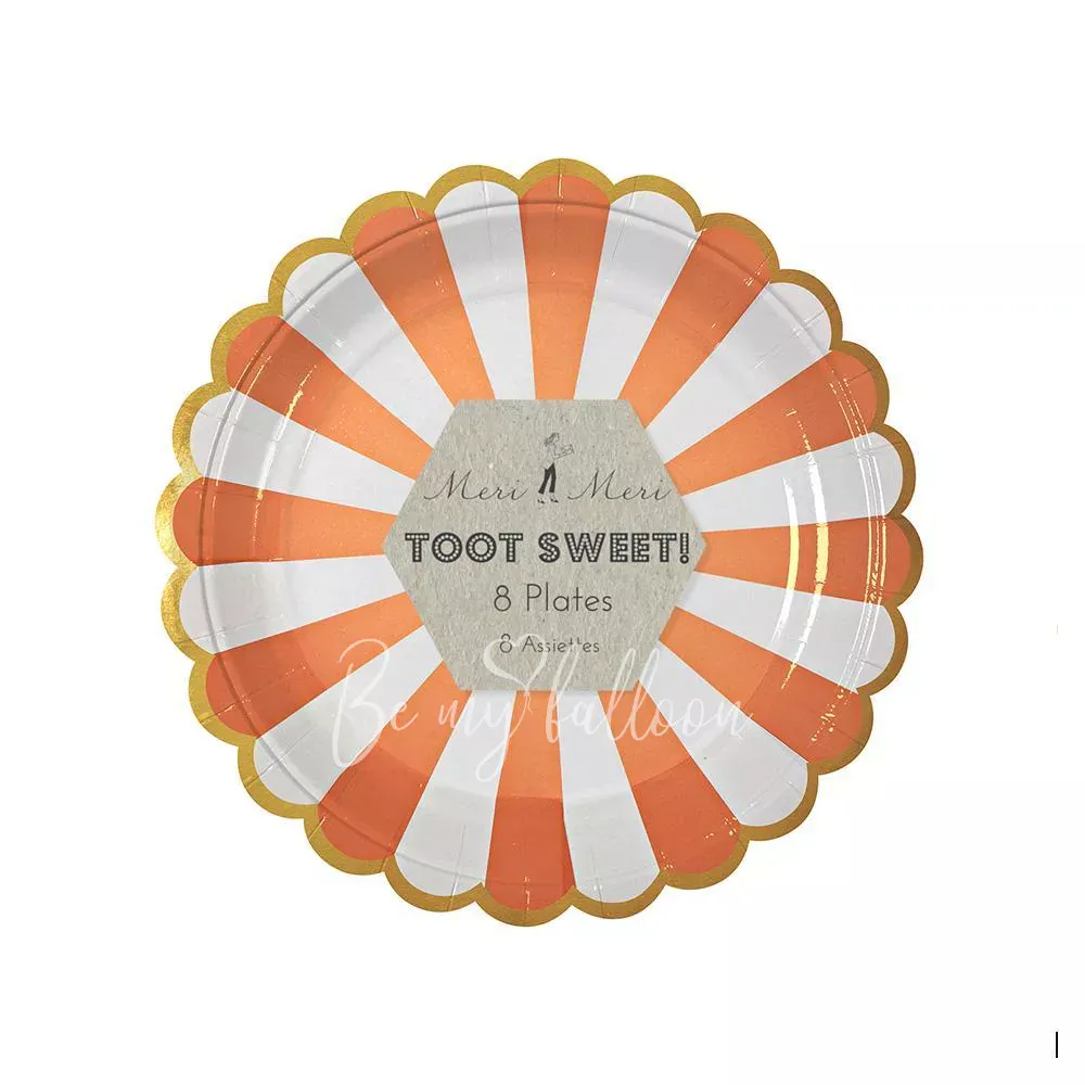 Orange Fan Stripe Plates (small)