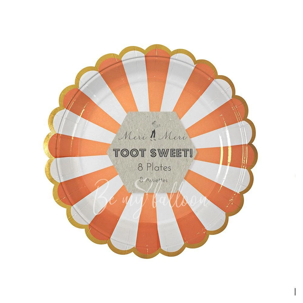 Orange Fan Stripe Plates (small)