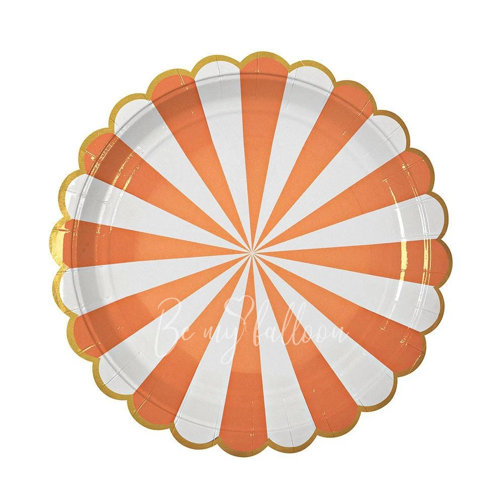 Orange Fan Stripe Plates (large)