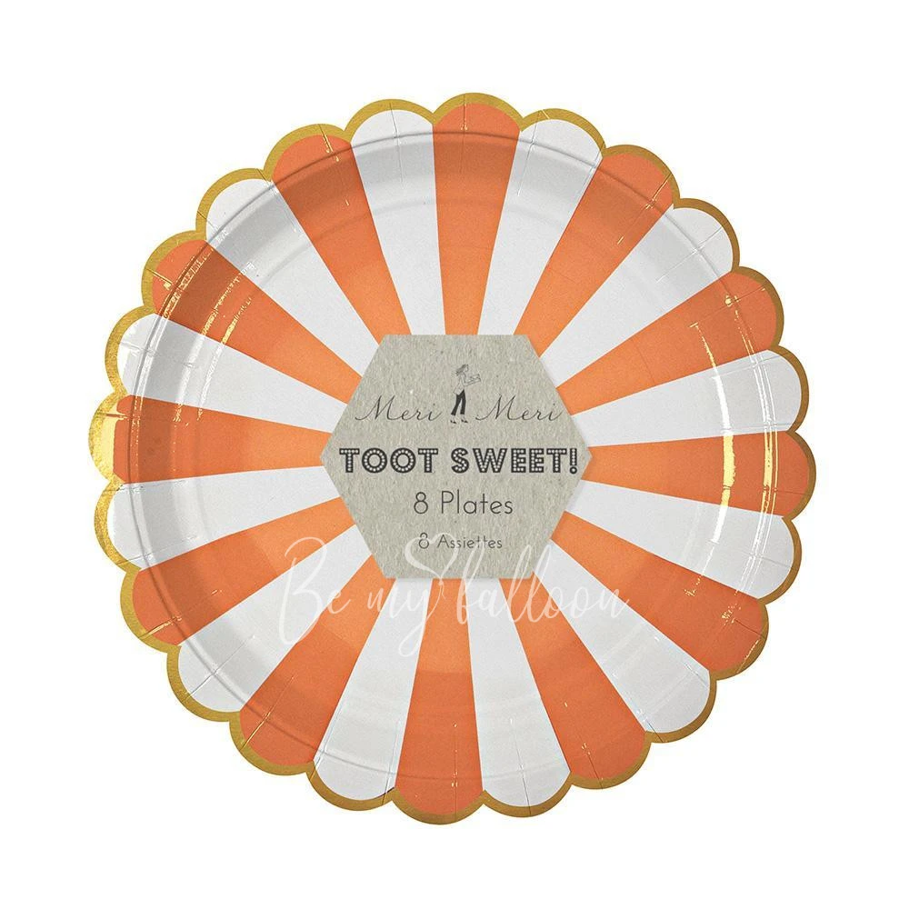 Orange Fan Stripe Plates (large)