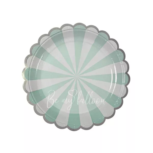 Aqua Fan Stripe Plates (small)