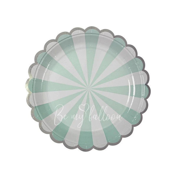 Aqua Fan Stripe Plates (small)