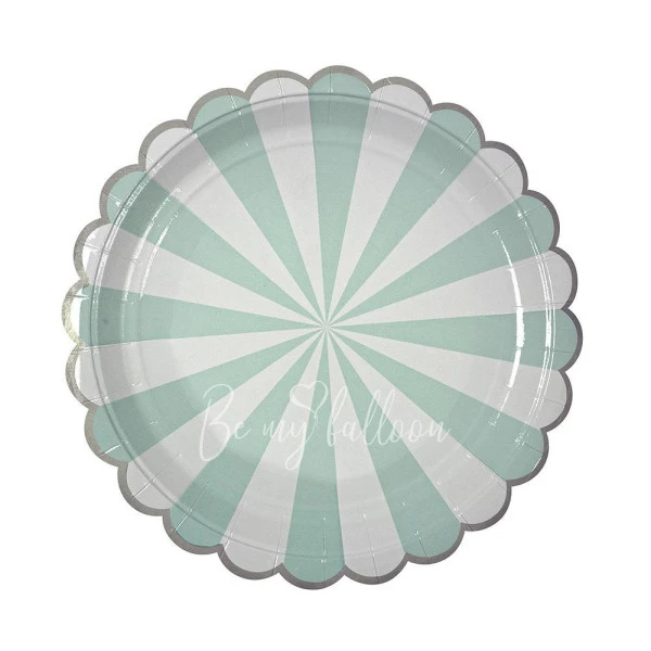Aqua Fan Stripe Plates (large)
