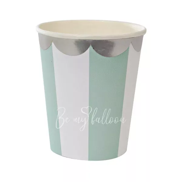 Aqua Fan Stripe Cups