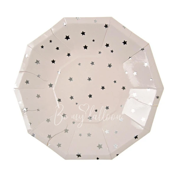 Silver Star Confetti Plates
