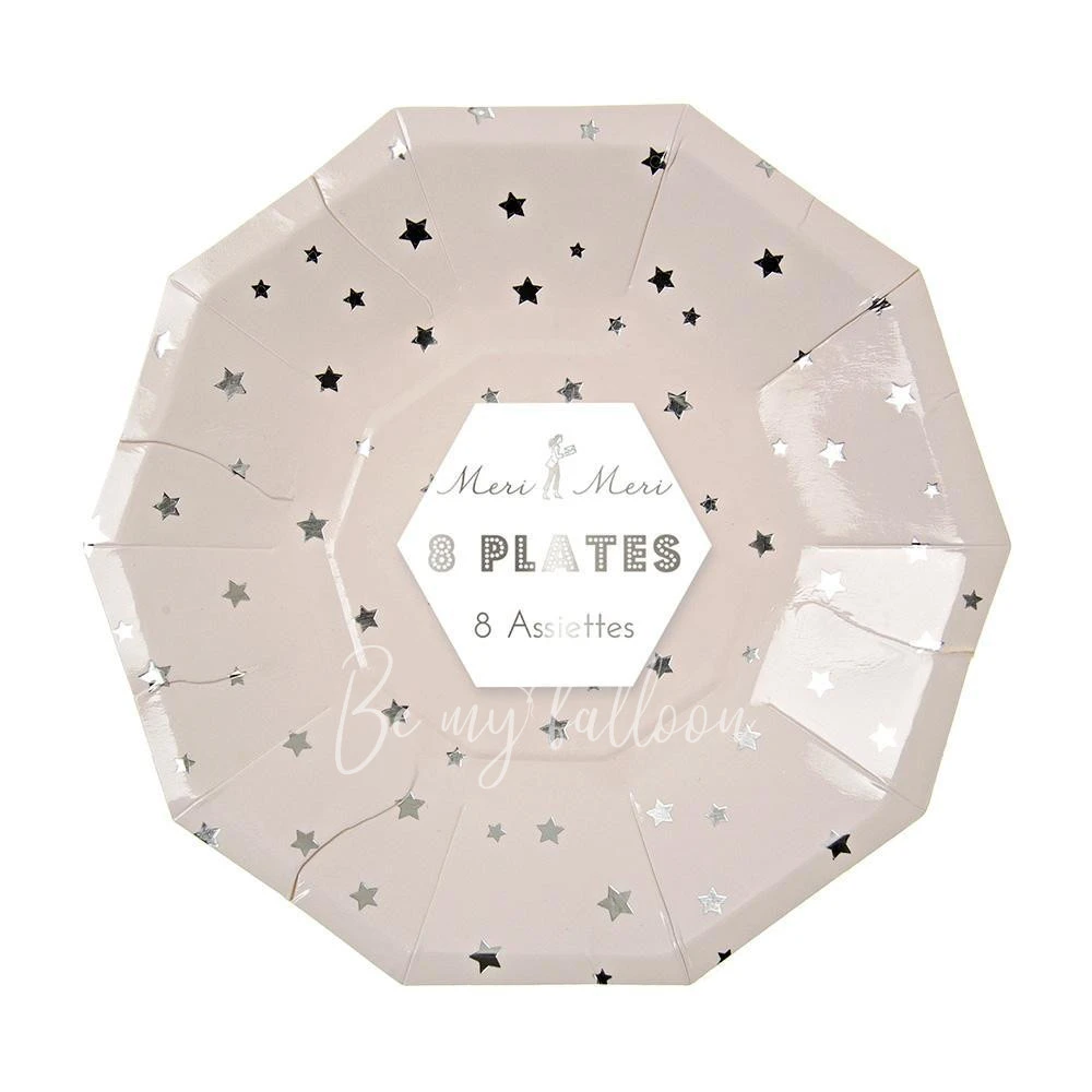 Silver Star Confetti Plates