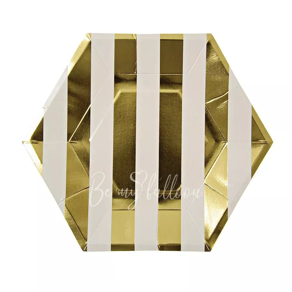Gold Stripe Plates (large)