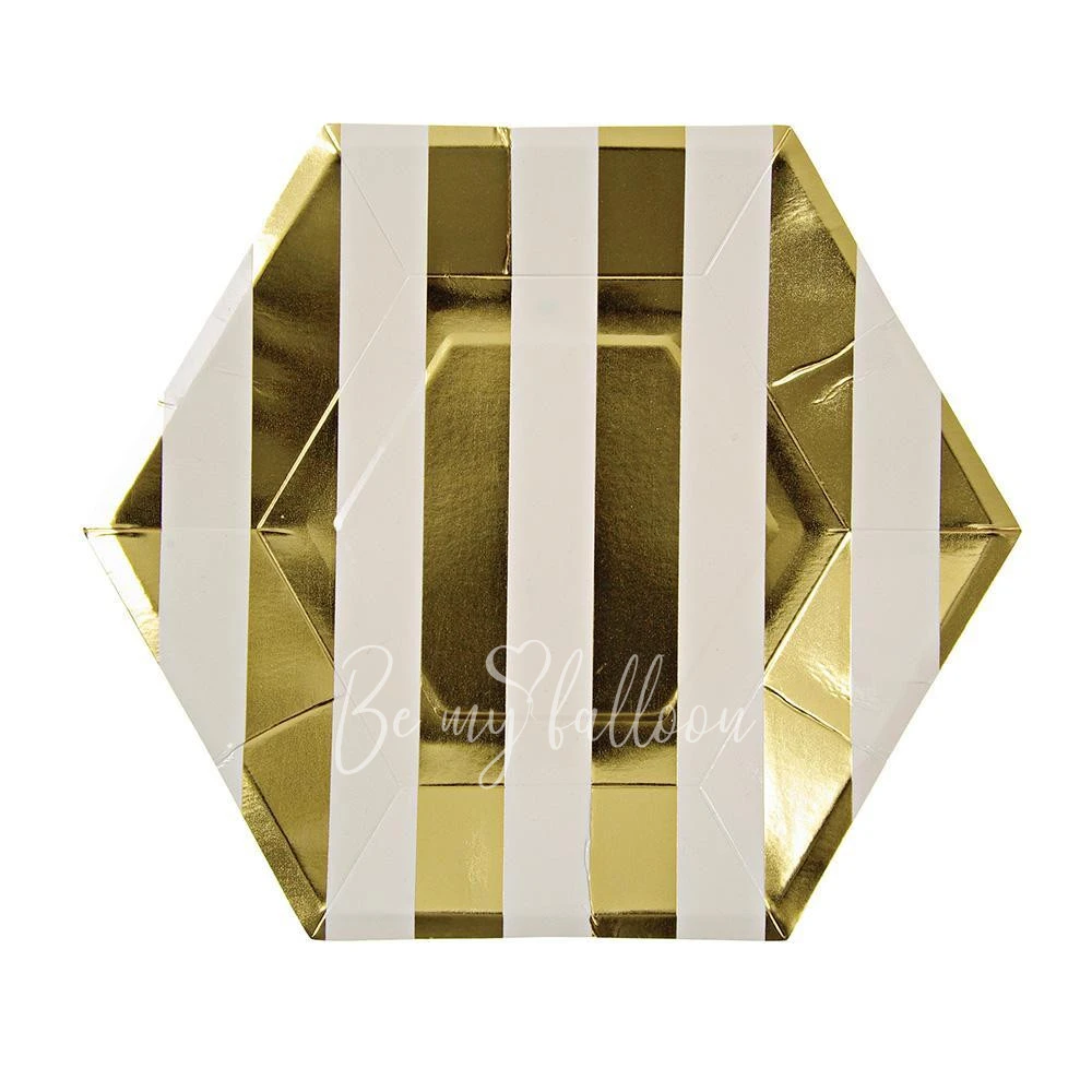 Gold Stripe Plates (large)