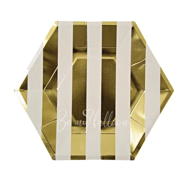 Gold Stripe Plates (large)