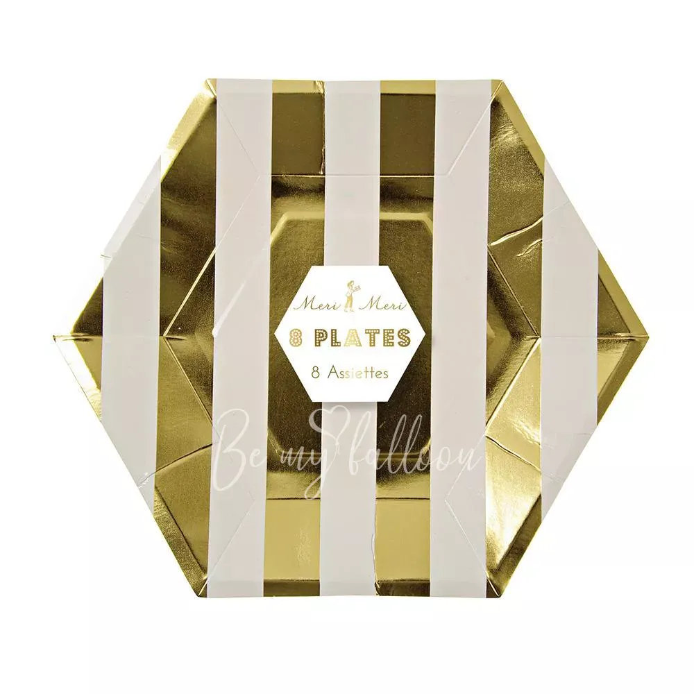 Gold Stripe Plates (large)