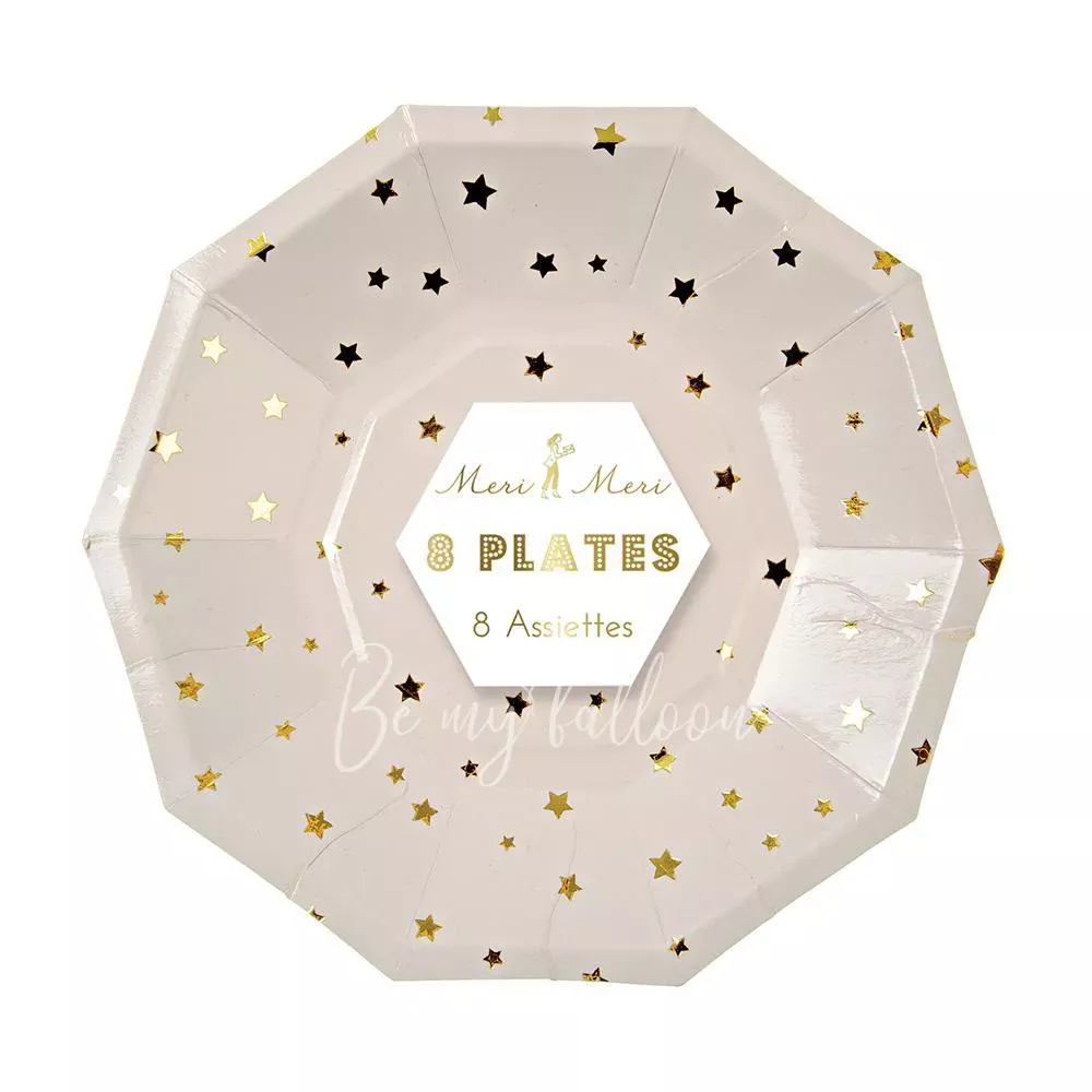 Gold Star Confetti Plates (small)