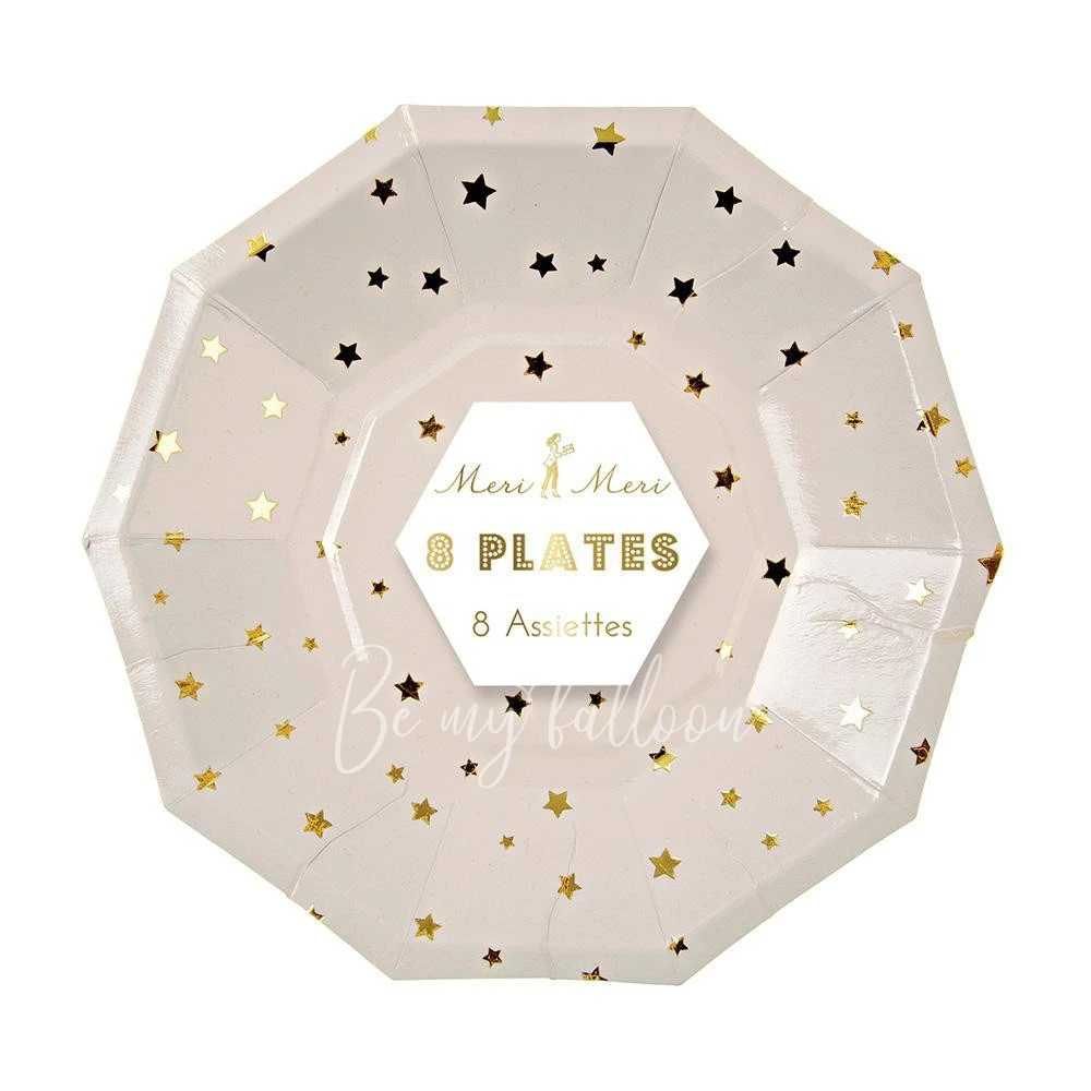 Gold Star Confetti Plates (small)