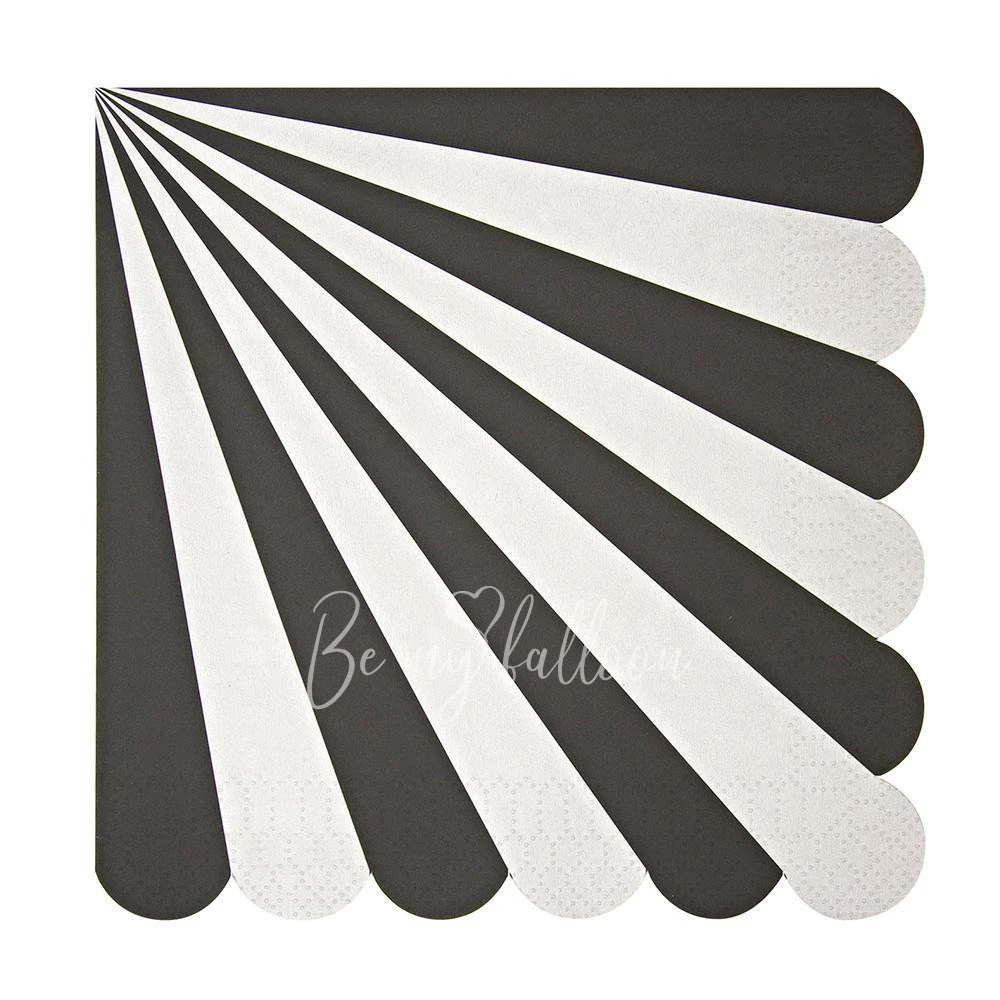 Black Fan Stripe Napkins (large)