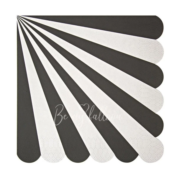 Black Fan Stripe Napkins (large)