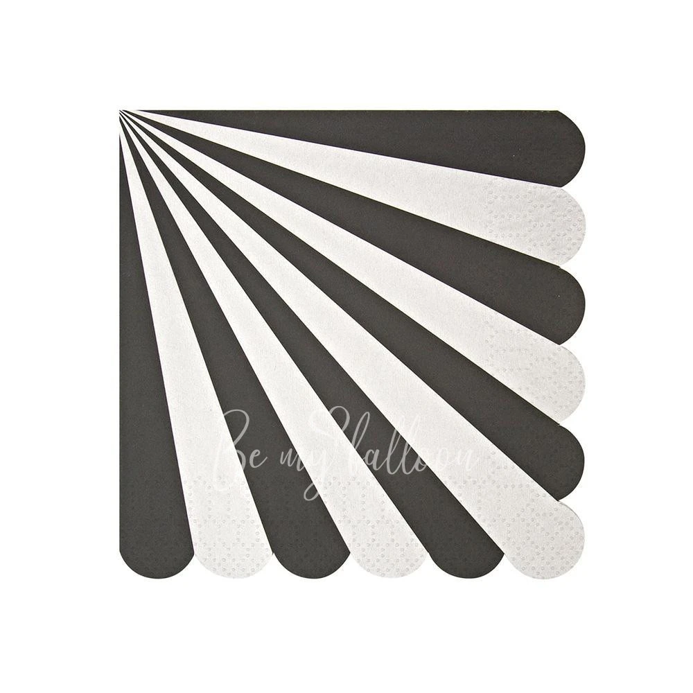 Black Fan Stripe Napkins (small)