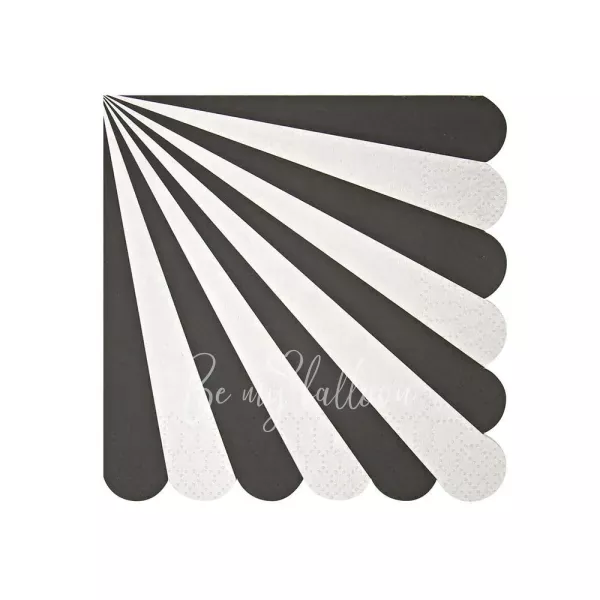 Салфетки для вечеринки Black Fan в полоску (маленькие)