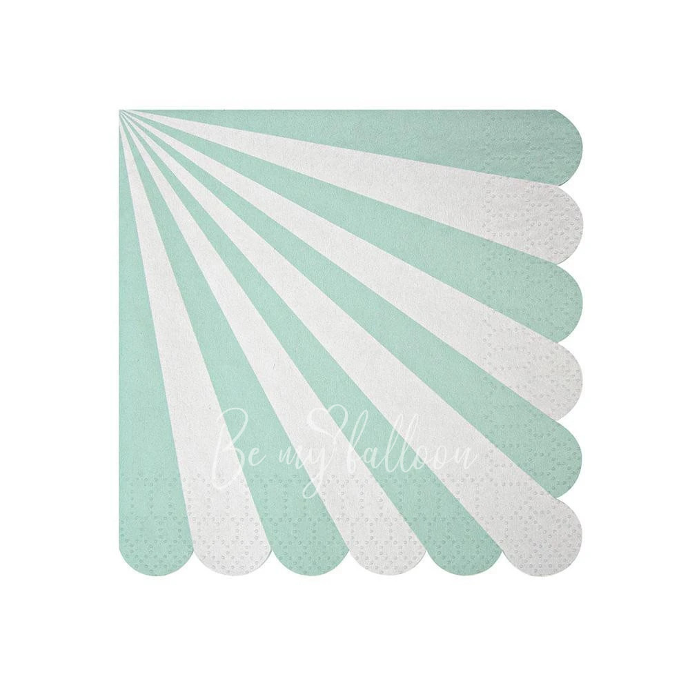 Aqua Fan Stripe Napkins (small)