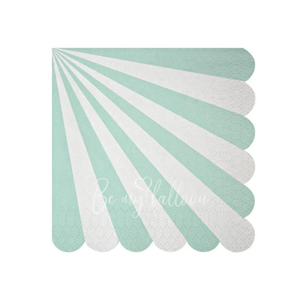 Aqua Fan Stripe Napkins (small)