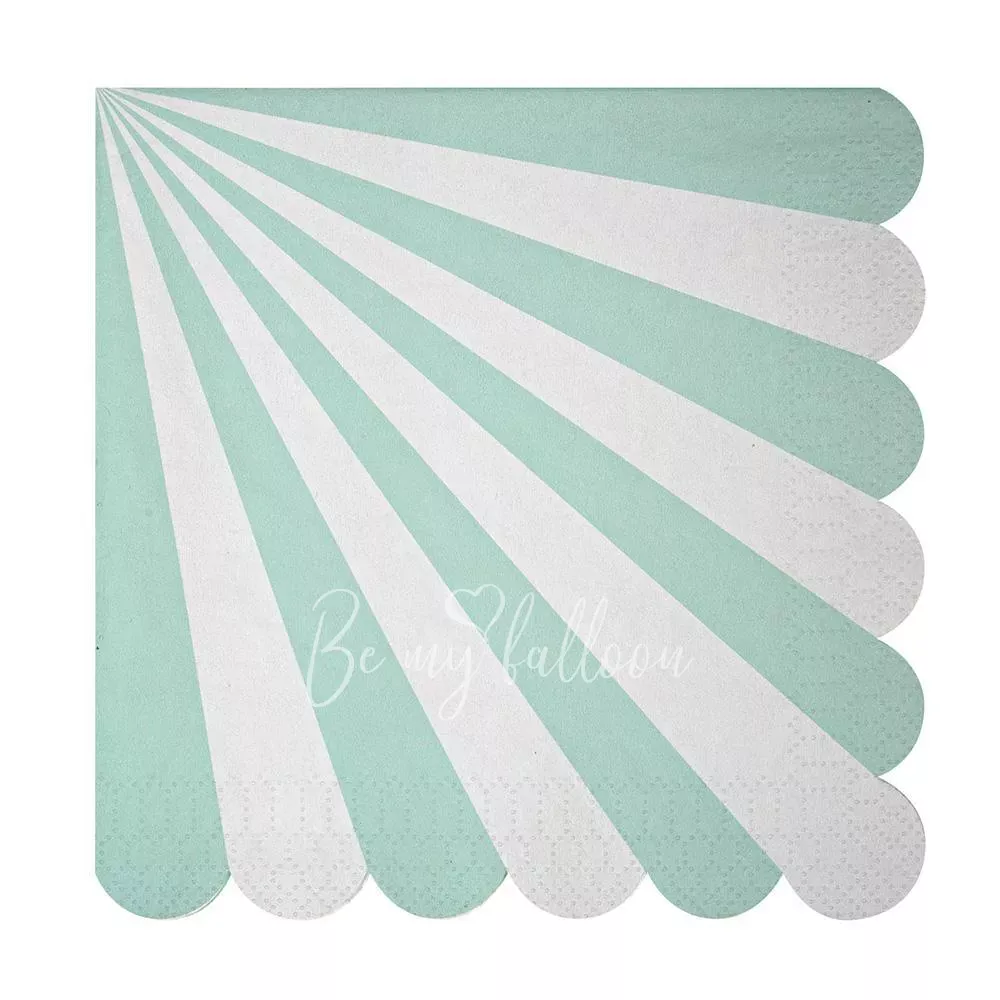 Aqua Fan Stripe Napkins (large)