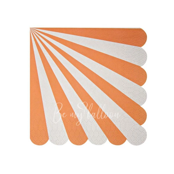 Салфетки для вечеринки Orange Fan в полоску (большие)