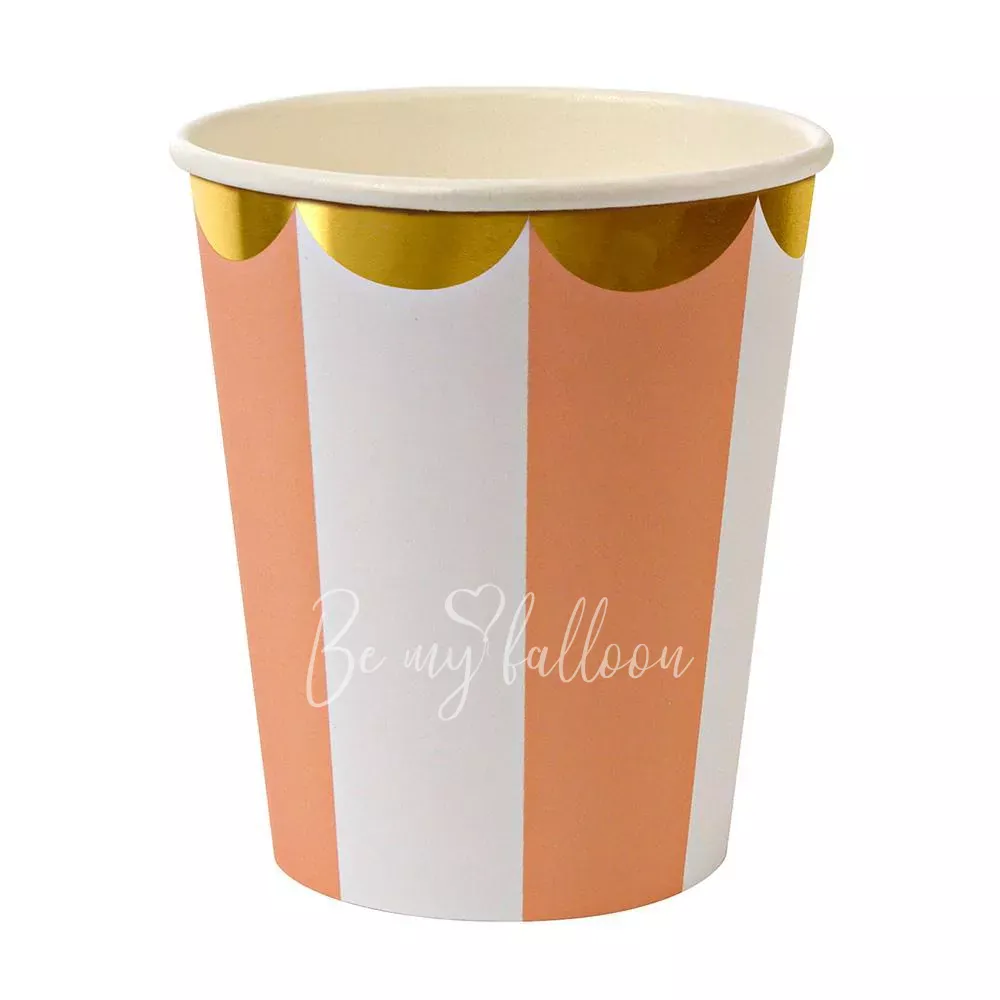 Orange Fan Stripe Cups
