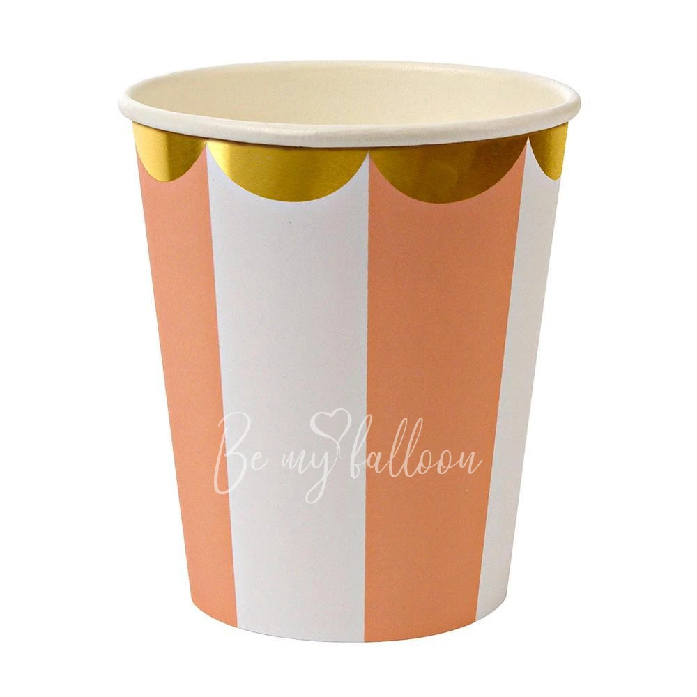 Orange Fan Stripe Cups