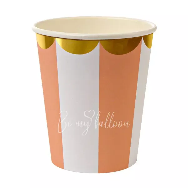 Orange Fan Stripe Cups