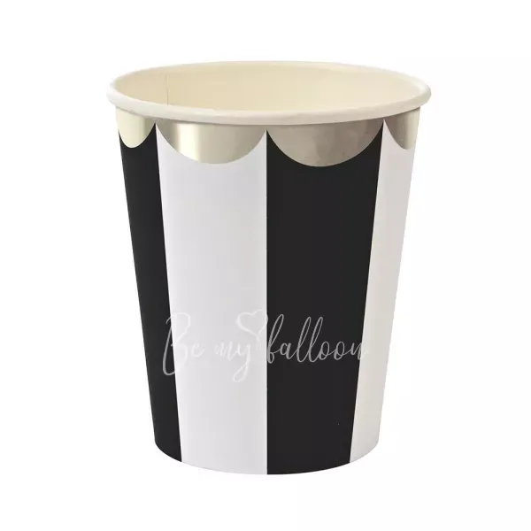 Black Fan Stripe Cups